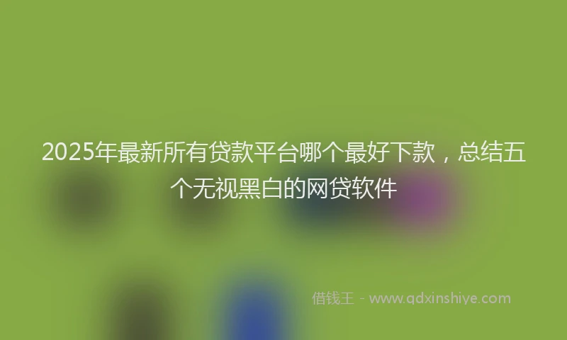 2025年最新所有贷款平台哪个最好下款，总结五个无视黑白的网贷软件