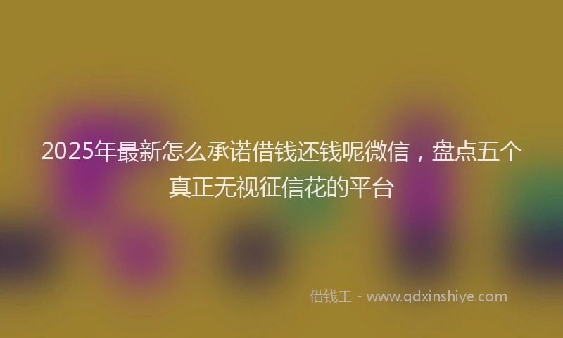2025年最新怎么承诺借钱还钱呢微信，盘点五个真正无视征信花的平台
