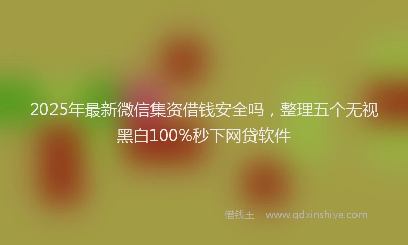 2025年最新微信集资借钱安全吗，整理五个无视黑白100%秒下网贷软件