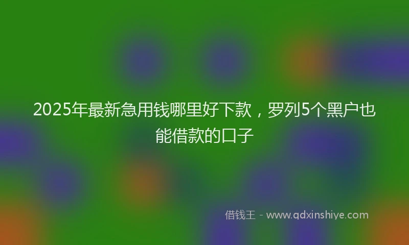 2025年最新急用钱哪里好下款，罗列5个黑户也能借款的口子