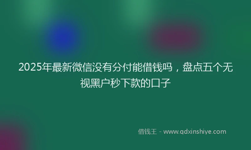 2025年最新微信没有分付能借钱吗，盘点五个无视黑户秒下款的口子