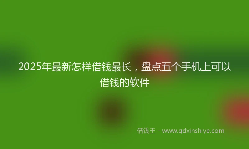2025年最新怎样借钱最长，盘点五个手机上可以借钱的软件