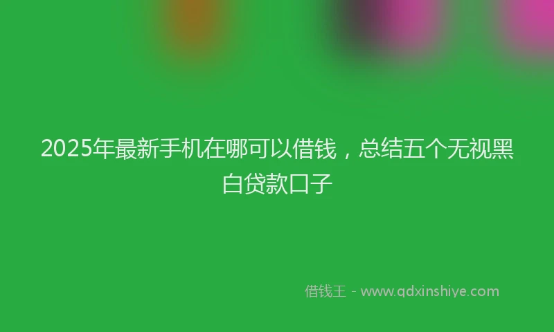 2025年最新手机在哪可以借钱，总结五个无视黑白贷款口子