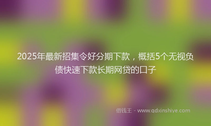 2025年最新招集令好分期下款，概括5个无视负债快速下款长期网贷的口子