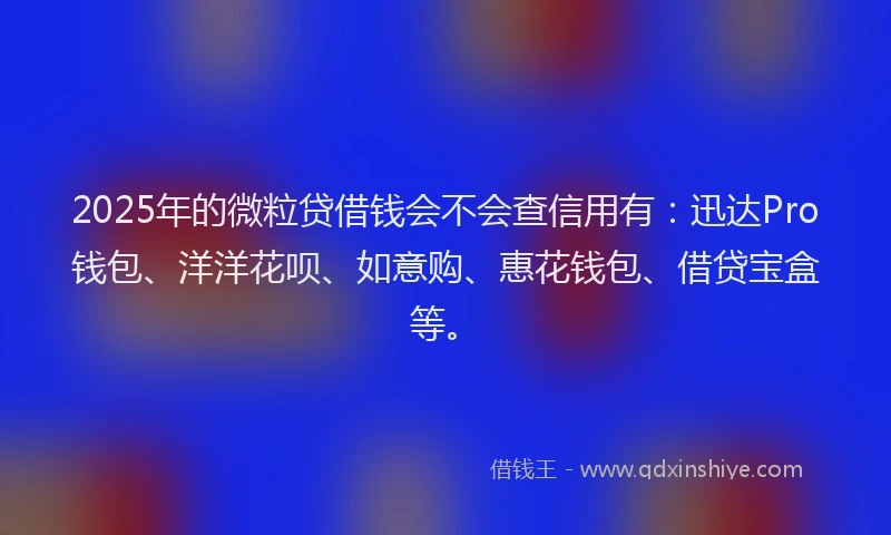 2025年的微粒贷借钱会不会查信用有：迅达Pro钱包、洋洋花呗、如意购、惠花钱包、借贷宝盒等。