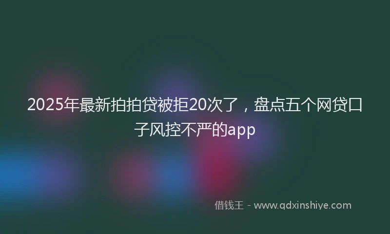 2025年最新拍拍贷被拒20次了，盘点五个网贷口子风控不严的app