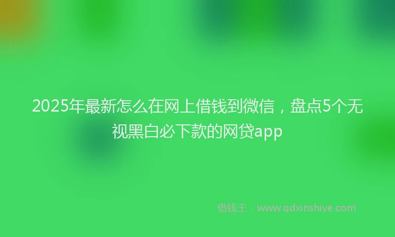 2025年最新怎么在网上借钱到微信，盘点5个无视黑白必下款的网贷app
