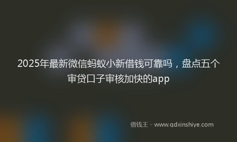 2025年最新微信蚂蚁小新借钱可靠吗，盘点五个审贷口子审核加快的app