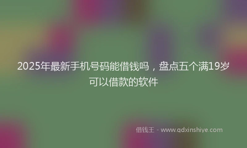 2025年最新手机号码能借钱吗，盘点五个满19岁可以借款的软件