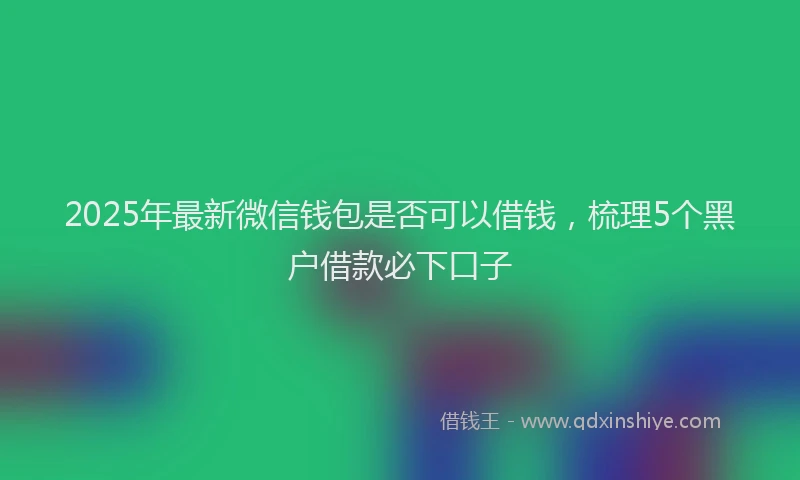2025年最新微信钱包是否可以借钱，梳理5个黑户借款必下口子