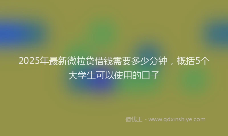 2025年最新微粒贷借钱需要多少分钟，概括5个大学生可以使用的口子