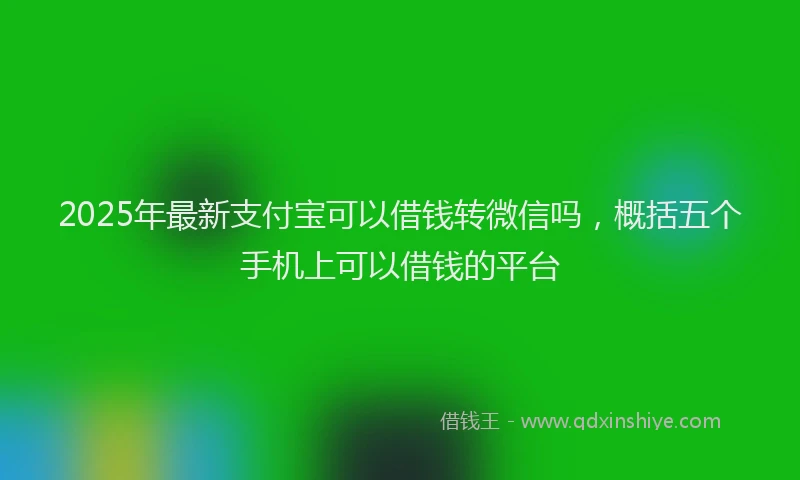 2025年最新支付宝可以借钱转微信吗，概括五个手机上可以借钱的平台
