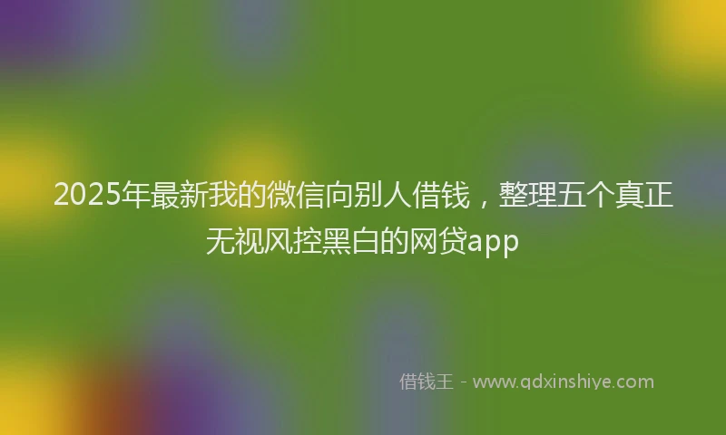 2025年最新我的微信向别人借钱，整理五个真正无视风控黑白的网贷app