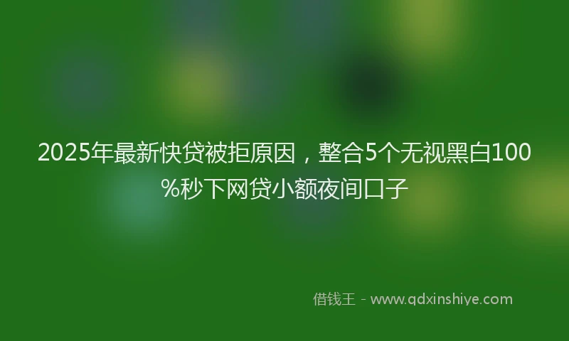 2025年最新快贷被拒原因，整合5个无视黑白100%秒下网贷小额夜间口子