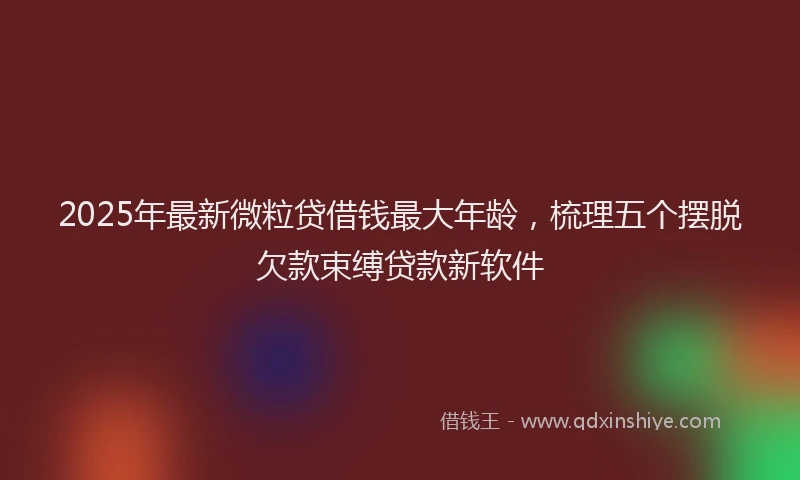 2025年最新微粒贷借钱最大年龄，梳理五个摆脱欠款束缚贷款新软件