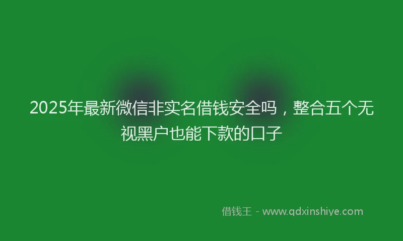 2025年最新微信非实名借钱安全吗，整合五个无视黑户也能下款的口子