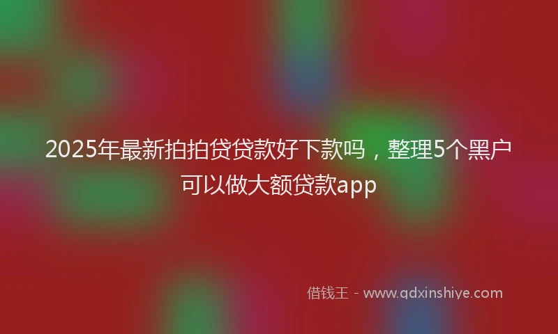 2025年最新拍拍贷贷款好下款吗，整理5个黑户可以做大额贷款app