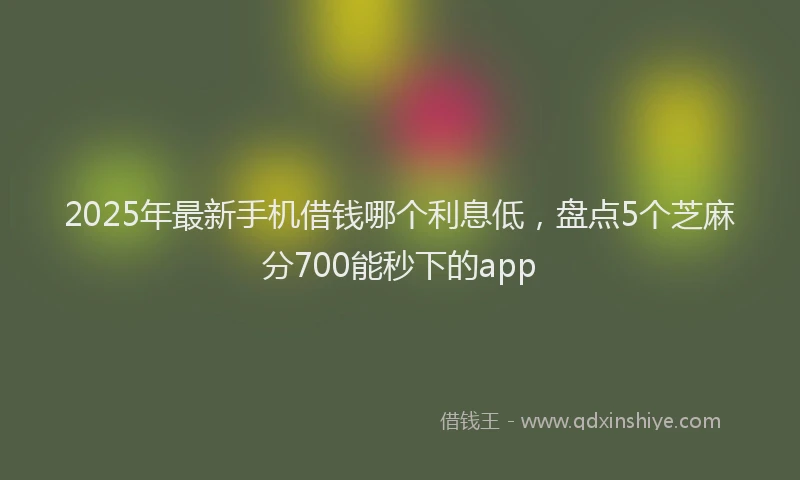 2025年最新手机借钱哪个利息低，盘点5个芝麻分700能秒下的app