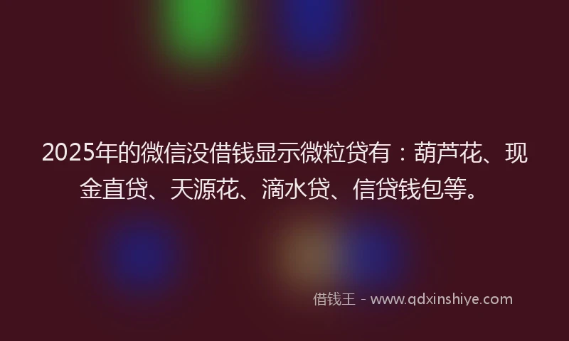 2025年的微信没借钱显示微粒贷有：葫芦花、现金直贷、天源花、滴水贷、信贷钱包等。