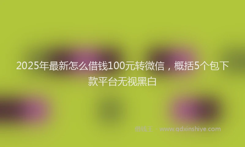 2025年最新怎么借钱100元转微信，概括5个包下款平台无视黑白