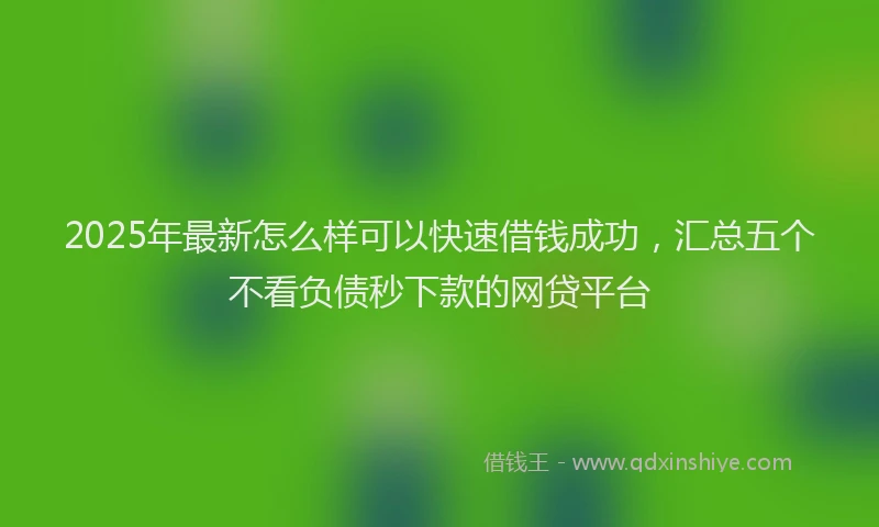 2025年最新怎么样可以快速借钱成功，汇总五个不看负债秒下款的网贷平台