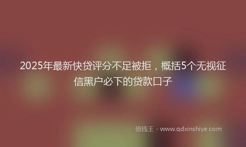 2025年最新快贷评分不足被拒，概括5个无视征信黑户必下的贷款口子