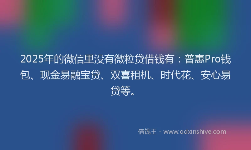 2025年的微信里没有微粒贷借钱有：普惠Pro钱包、现金易融宝贷、双喜租机、时代花、安心易贷等。