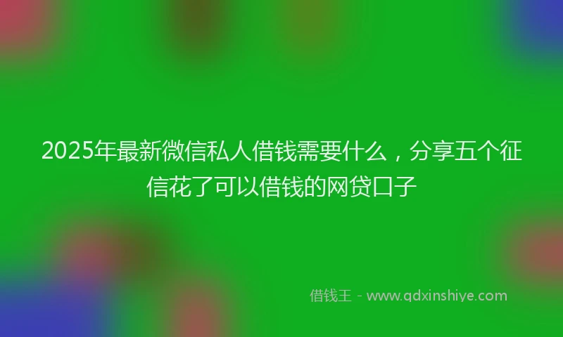 2025年最新微信私人借钱需要什么，分享五个征信花了可以借钱的网贷口子