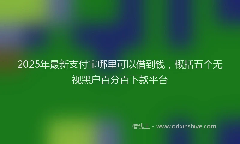 2025年最新支付宝哪里可以借到钱，概括五个无视黑户百分百下款平台