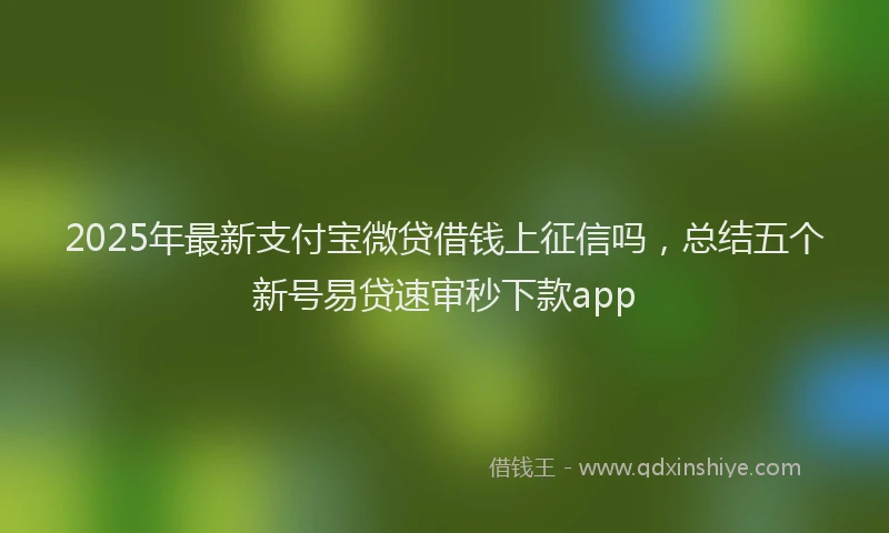 2025年最新支付宝微贷借钱上征信吗，总结五个新号易贷速审秒下款app