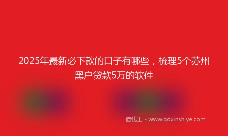 2025年最新必下款的口子有哪些，梳理5个苏州黑户贷款5万的软件