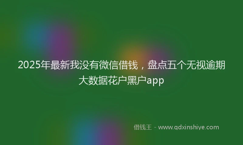 2025年最新我没有微信借钱，盘点五个无视逾期大数据花户黑户app
