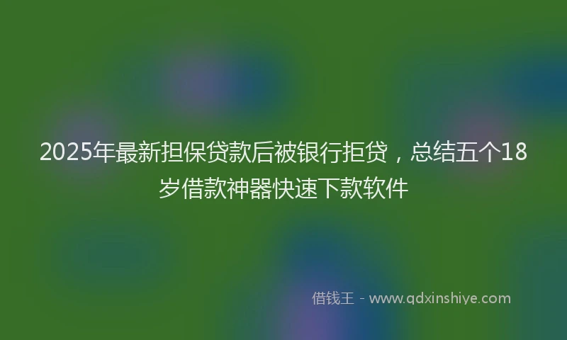 2025年最新担保贷款后被银行拒贷，总结五个18岁借款神器快速下款软件