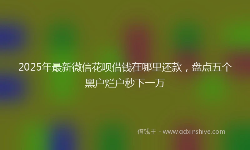 2025年最新微信花呗借钱在哪里还款，盘点五个黑户烂户秒下一万