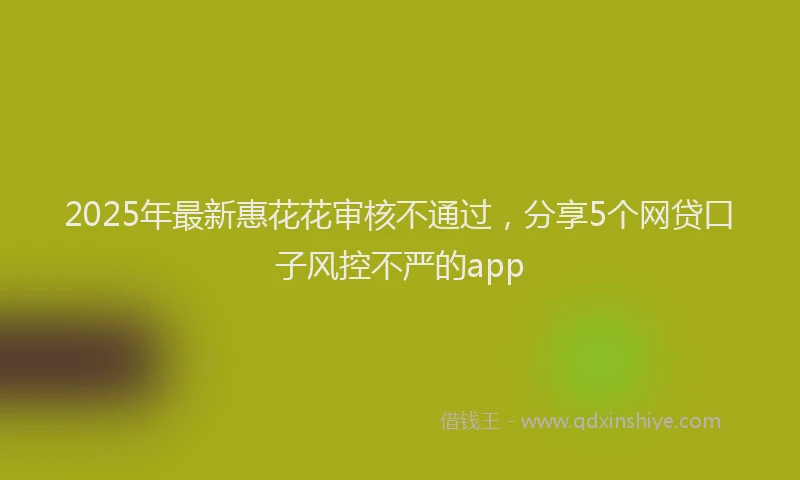 2025年最新惠花花审核不通过，分享5个网贷口子风控不严的app