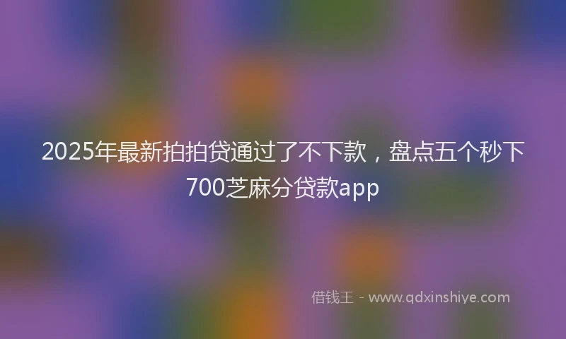 2025年最新拍拍贷通过了不下款，盘点五个秒下700芝麻分贷款app