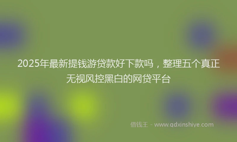 2025年最新提钱游贷款好下款吗，整理五个真正无视风控黑白的网贷平台