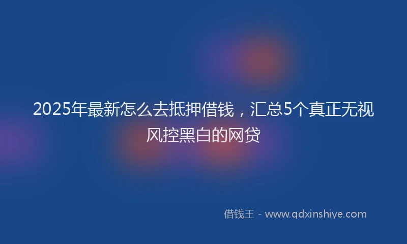2025年最新怎么去抵押借钱，汇总5个真正无视风控黑白的网贷