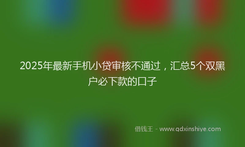 2025年最新手机小贷审核不通过，汇总5个双黑户必下款的口子