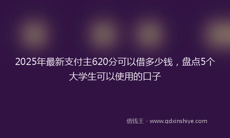 2025年最新支付主620分可以借多少钱，盘点5个大学生可以使用的口子