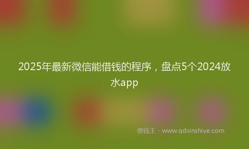 2025年最新微信能借钱的程序，盘点5个2024放水app