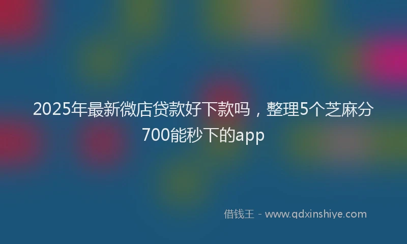 2025年最新微店贷款好下款吗，整理5个芝麻分700能秒下的app