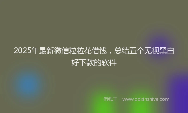 2025年最新微信粒粒花借钱，总结五个无视黑白好下款的软件
