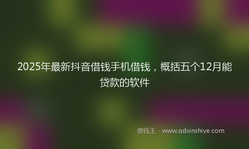 2025年最新抖音借钱手机借钱，概括五个12月能贷款的软件