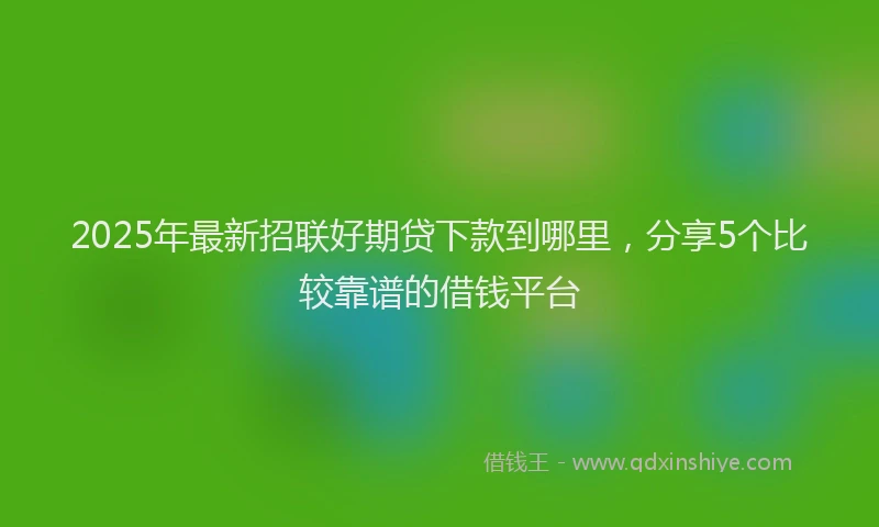 2025年最新招联好期贷下款到哪里，分享5个比较靠谱的借钱平台
