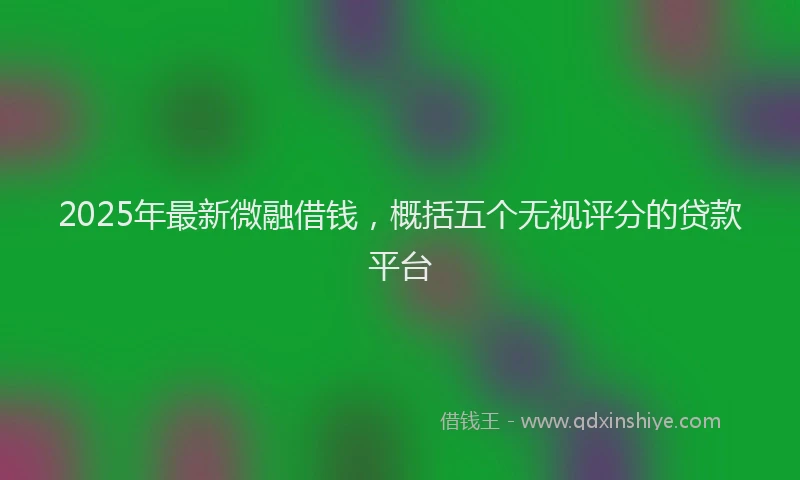 2025年最新微融借钱，概括五个无视评分的贷款平台