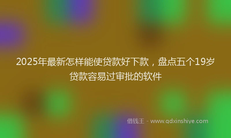 2025年最新怎样能使贷款好下款，盘点五个19岁贷款容易过审批的软件