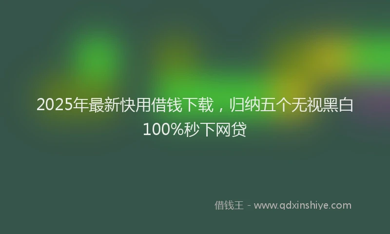 2025年最新快用借钱下载，归纳五个无视黑白100%秒下网贷