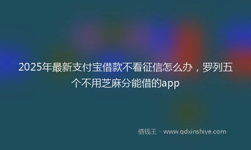 2025年最新支付宝借款不看征信怎么办，罗列五个不用芝麻分能借的app