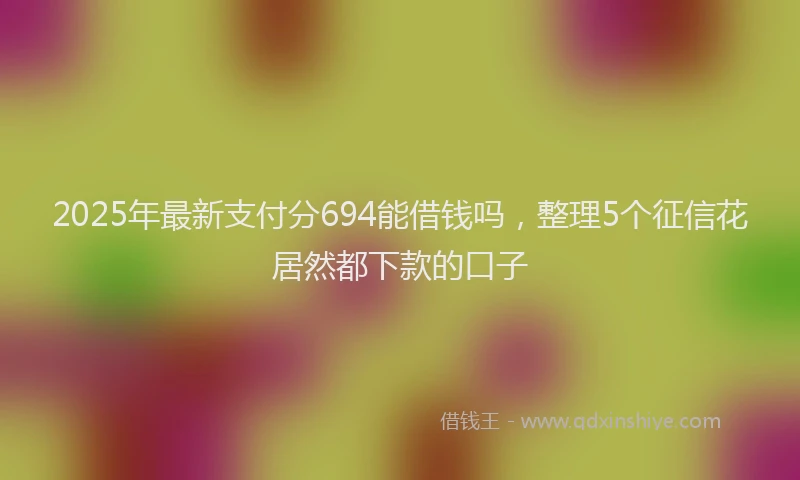2025年最新支付分694能借钱吗，整理5个征信花居然都下款的口子